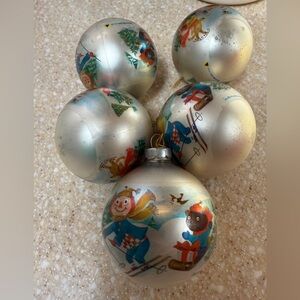 5 Vintage 1973 Holiday Ornaments The Bobbs RaggedyAnn and Andy Christmas Balls